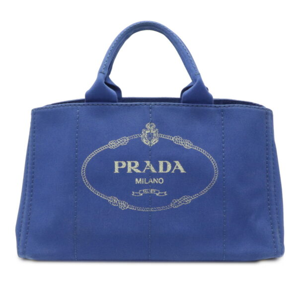 12090336 Prada Canapa Canvas Tote Bag Cobalto Blue