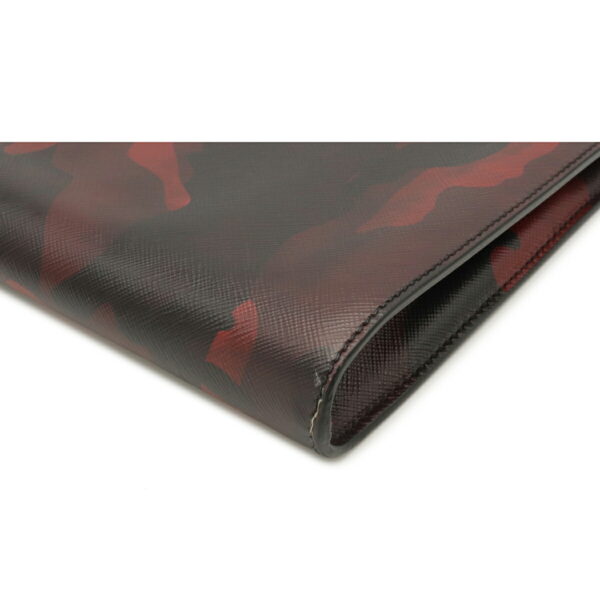 12090351 2 Prada Camouflage Embossed Leather Clutch Bag Red