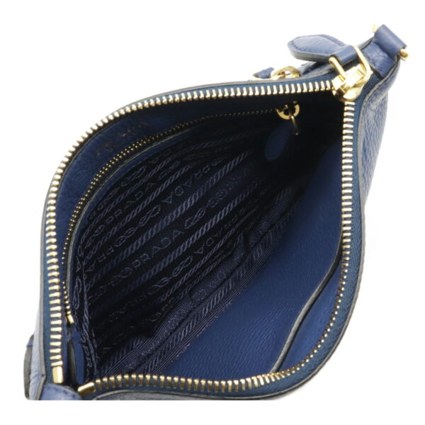 12090355 4 Prada 2WAY Leather Pouch Blue