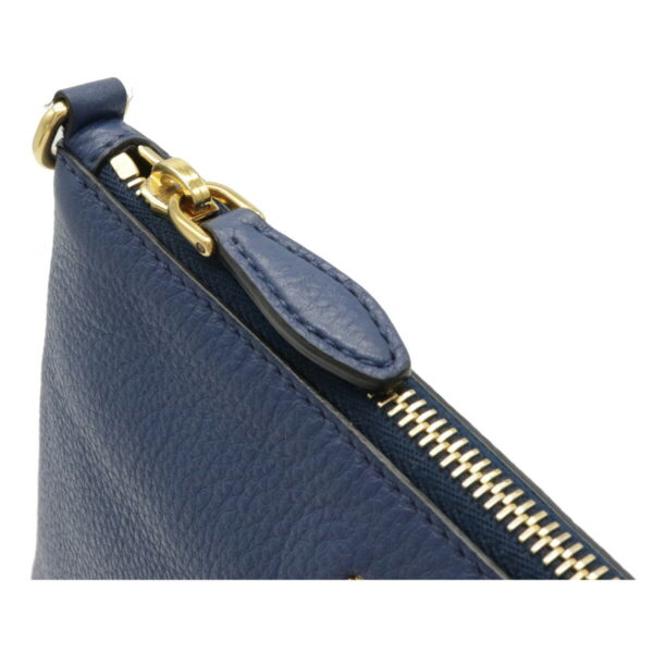 12090355 5 Prada 2WAY Leather Pouch Blue