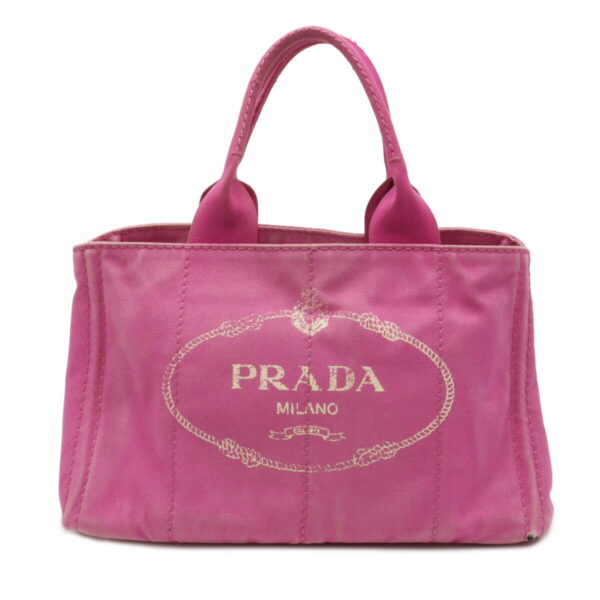 12090392 Prada Canapa Large Canvas Tote Bag Fuchsia Pink