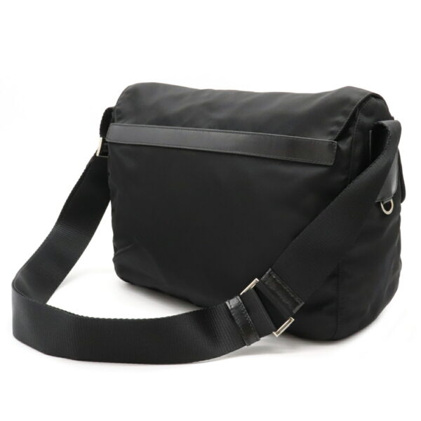 12090585 1 Prada Diagonal Nylon Leather Messenger Bag Nero Black