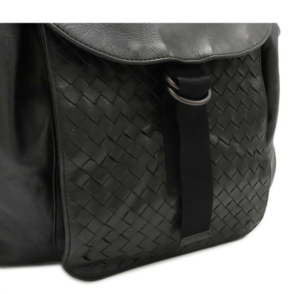 12090606 6 Bottega Veneta Intrecciato Backpack Rucksack Calf Leather Black