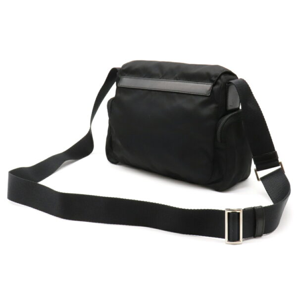 12090612 1 Prada Diagonal Nylon Leather Messenger Bag Nero Black