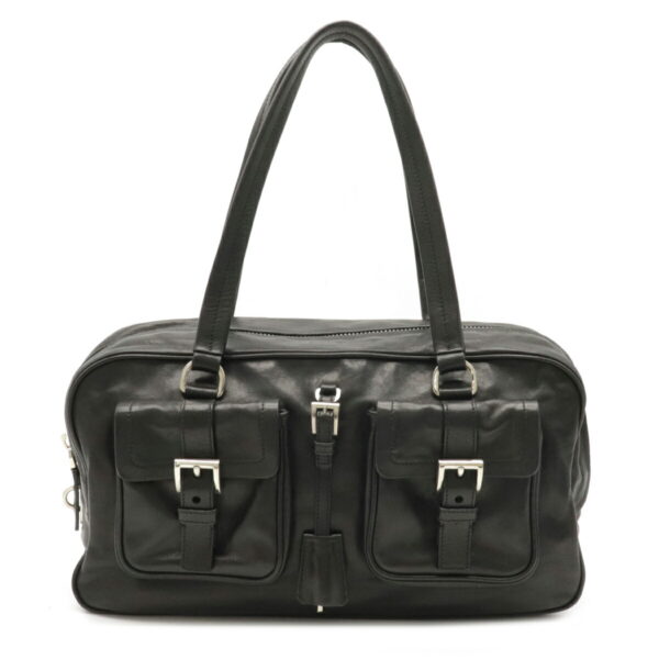 12090796 Prada Mini Leather Handbag Nero Black