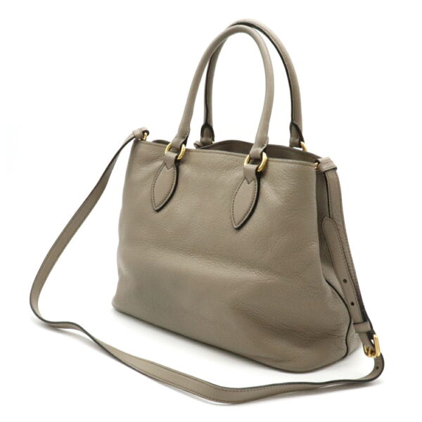 12090892 1 Prada 2WAY Leather Shoulder Bag Greige