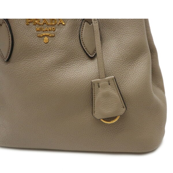 12090892 8 Prada 2WAY Leather Shoulder Bag Greige