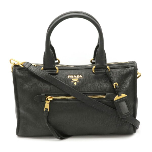 12090980 Prada 2WAY Leather Tote Bag Nero Black