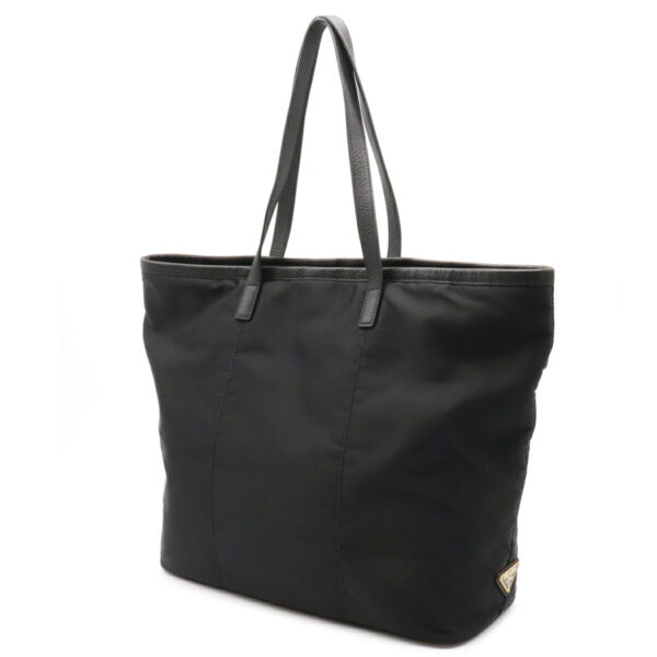 12091027 1 Prada Jacquard Nylon Leather Tote Bag Nero Black