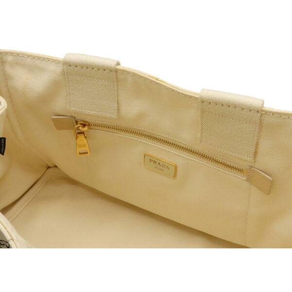 12100113 5 Prada Canapa Canvas Tote Bag Grezzo Ivory