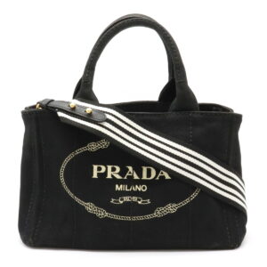 12100140 Prada Denim Tote Bag Leather Blue Khaki