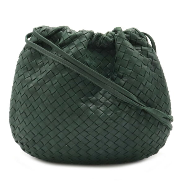 12100162 Bottega Veneta Intrecciato Shoulder Bag Leather Dark Green