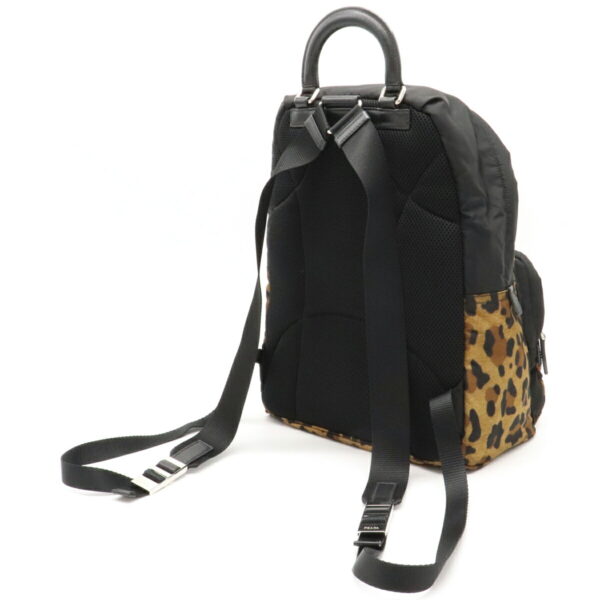 12100353 1 Prada Nylon Leopard Pattern Rucksack Miele Brown