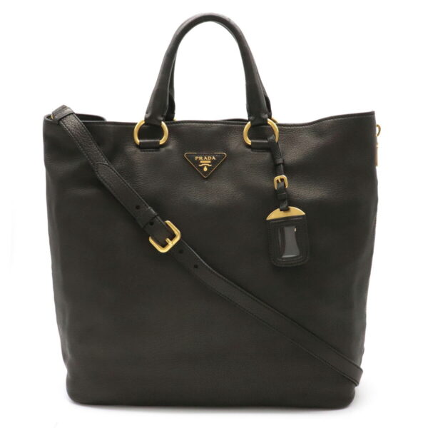 12100469 Prada 2WAY Leather Large Tote Bag Nero Black