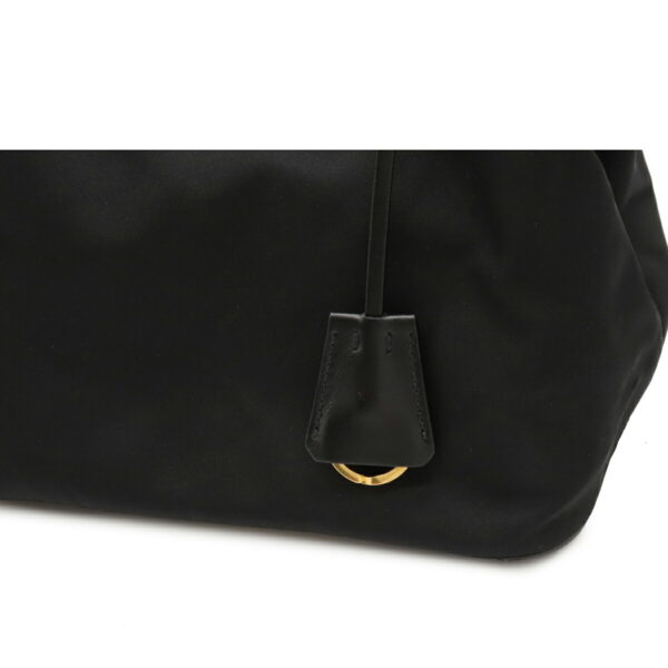 12100701 8 Prada 2WAY Nylon Leather Handbag Nero Black