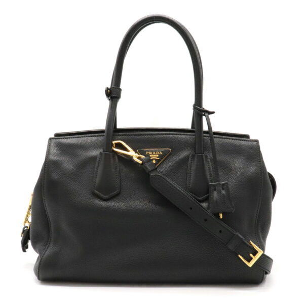 12100803 Prada 2WAY Leather Handbag Nero Black