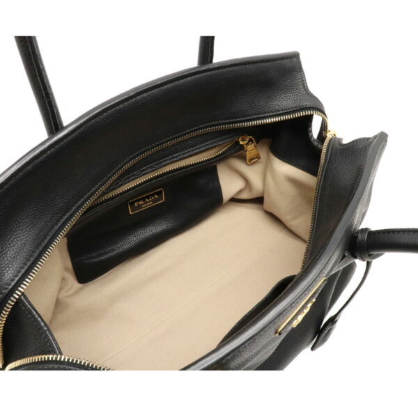 12100803 4 Prada 2WAY Leather Handbag Nero Black