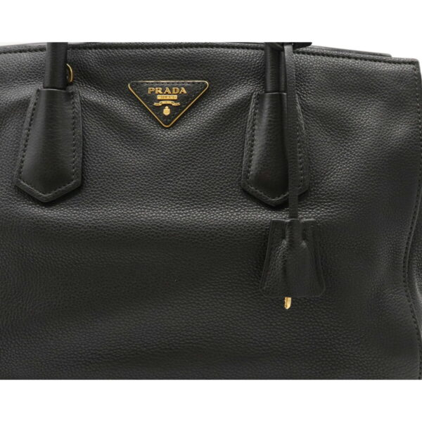 12100803 7 Prada 2WAY Leather Handbag Nero Black