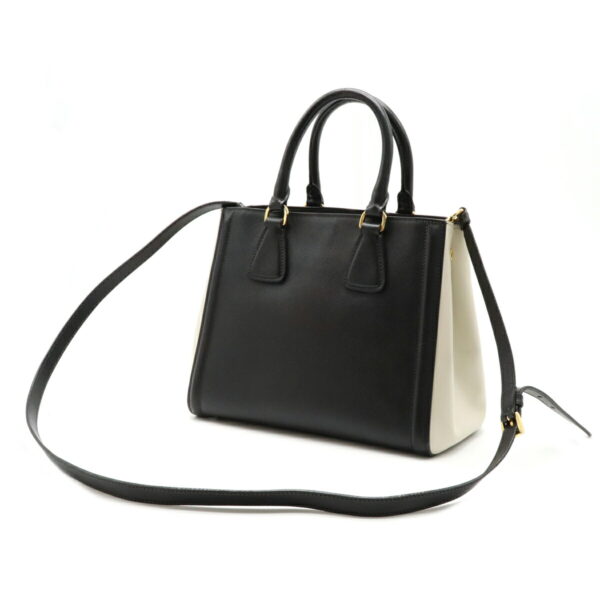 12100810 1 Prada 2WAY Saffiano Leather Handbag Nero Black Ivory Bicolor