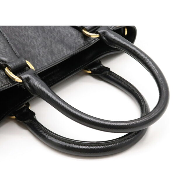 12100810 3 Prada 2WAY Saffiano Leather Handbag Nero Black Ivory Bicolor