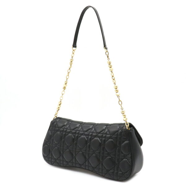 12100819 1 Christian Dior Lady Dior Cannage Chain Shoulder Bag Leather Black