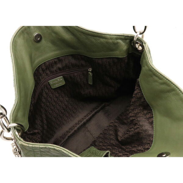 12100840 4 Christian Dior Lady Dior Cannage Shoulder Bag Leather Moss Green