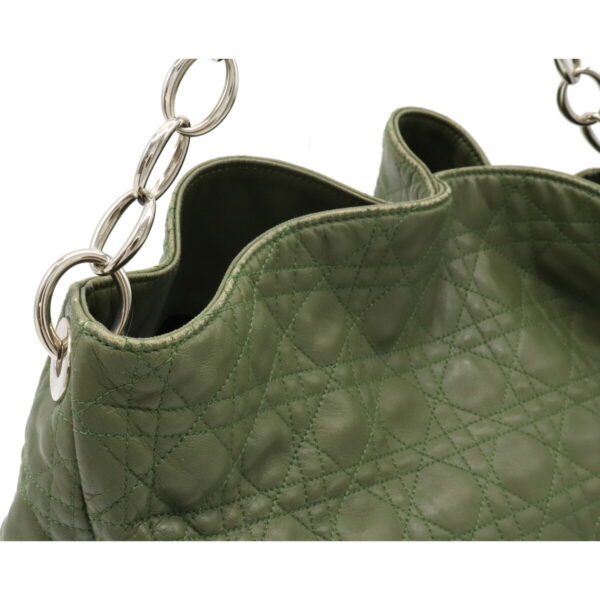 12100840 5 Christian Dior Lady Dior Cannage Shoulder Bag Leather Moss Green