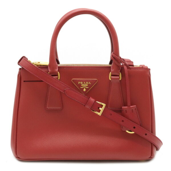 12100942 Prada 2WAY Saffiano Leather Handbag Fuoco Red