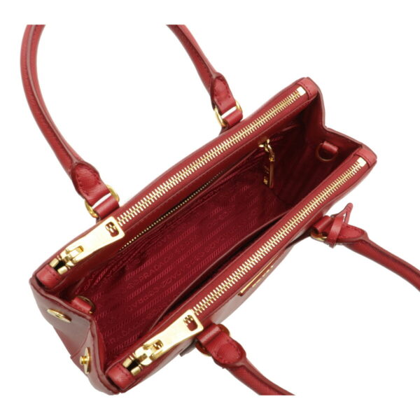 12100942 3 Prada 2WAY Saffiano Leather Handbag Fuoco Red