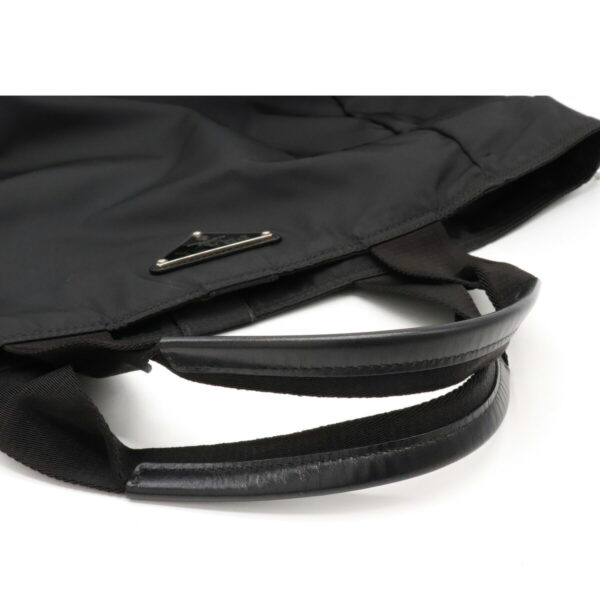 12100987 3 Prada 2WAY Nylon Leather Tote Bag Nero Black