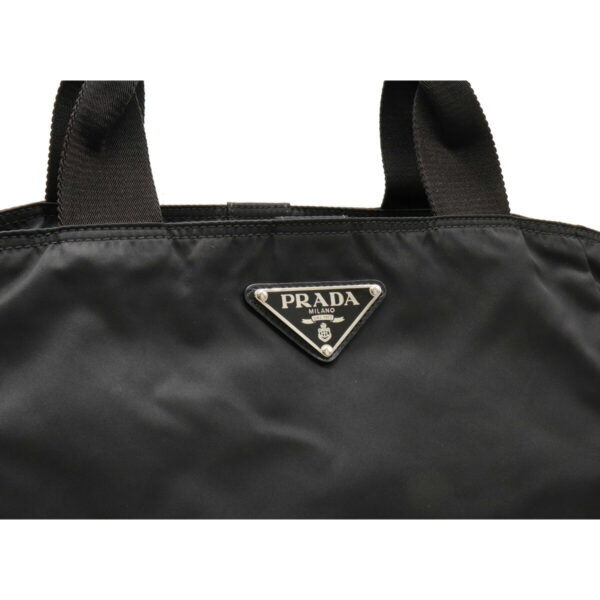 12100987 7 Prada 2WAY Nylon Leather Tote Bag Nero Black