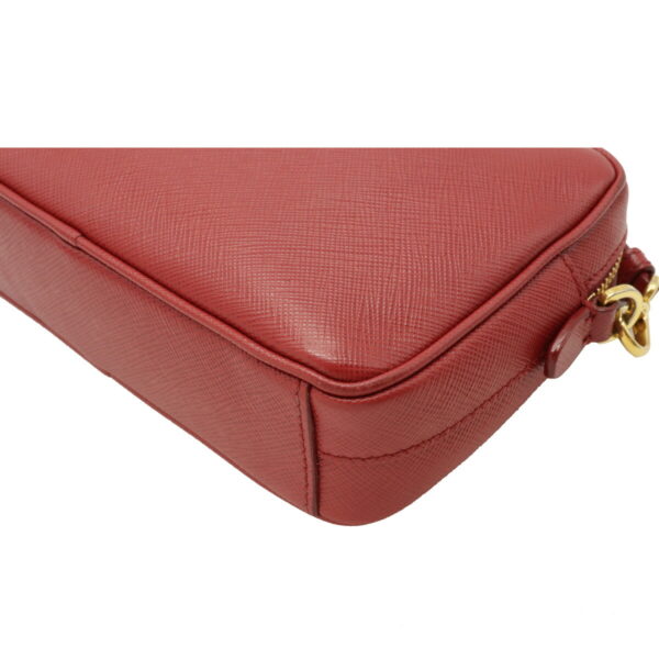 12101028 2 Prada 2WAY Saffiano Leather Accessory Case Fuoco Red