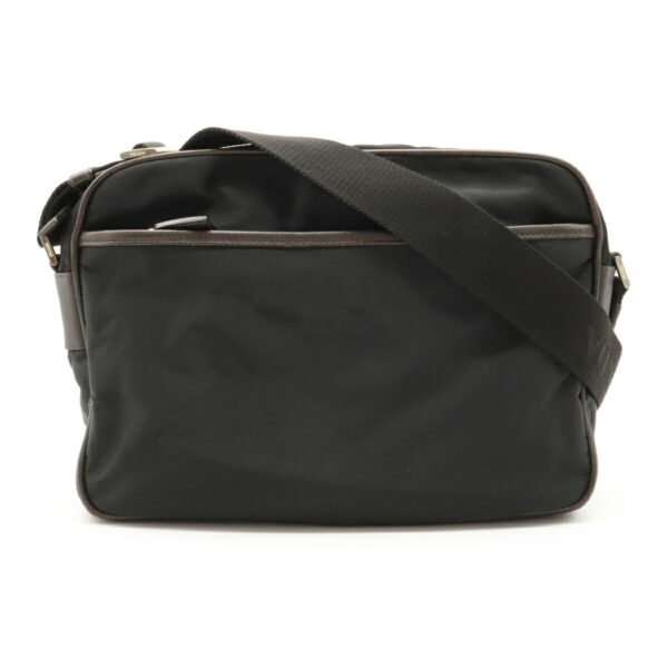 12101140 Prada Logo Jacquard Nylon Messenger Bag Nero Black