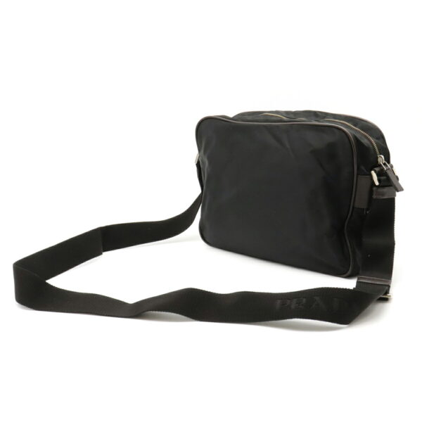 12101140 1 Prada Logo Jacquard Nylon Messenger Bag Nero Black