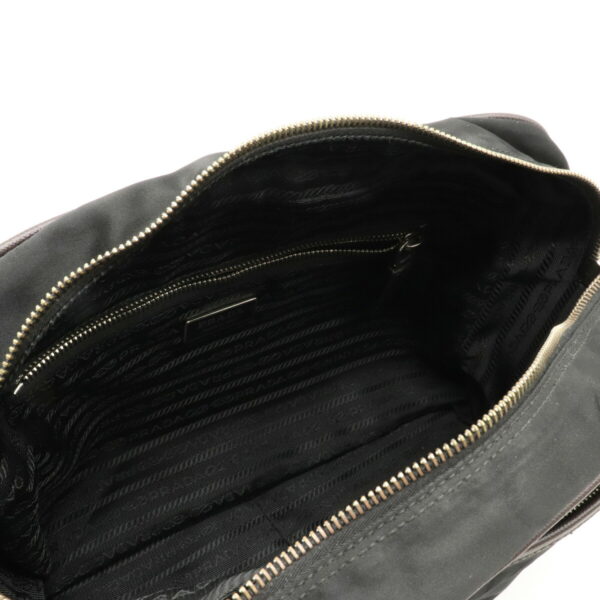 12101140 4 Prada Logo Jacquard Nylon Messenger Bag Nero Black