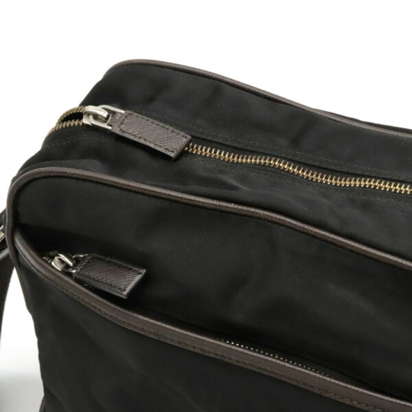 12101140 5 Prada Logo Jacquard Nylon Messenger Bag Nero Black