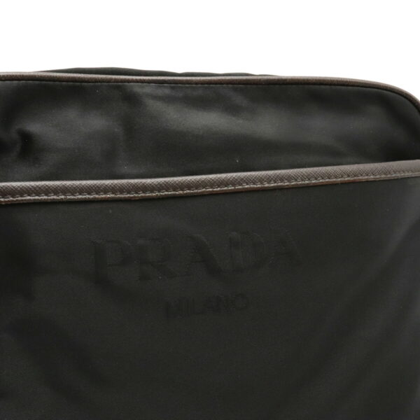 12101140 6 Prada Logo Jacquard Nylon Messenger Bag Nero Black