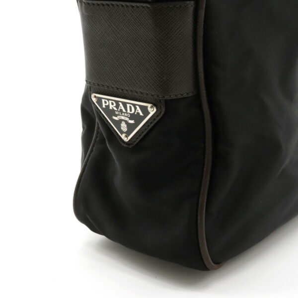 12101140 7 Prada Logo Jacquard Nylon Messenger Bag Nero Black