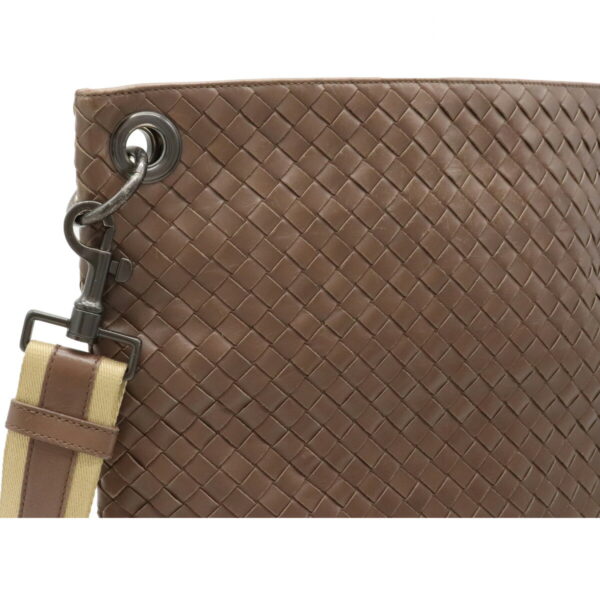 12101495 6 Bottega Veneta Intrecciato Shoulder Bag Leather Brown Beige