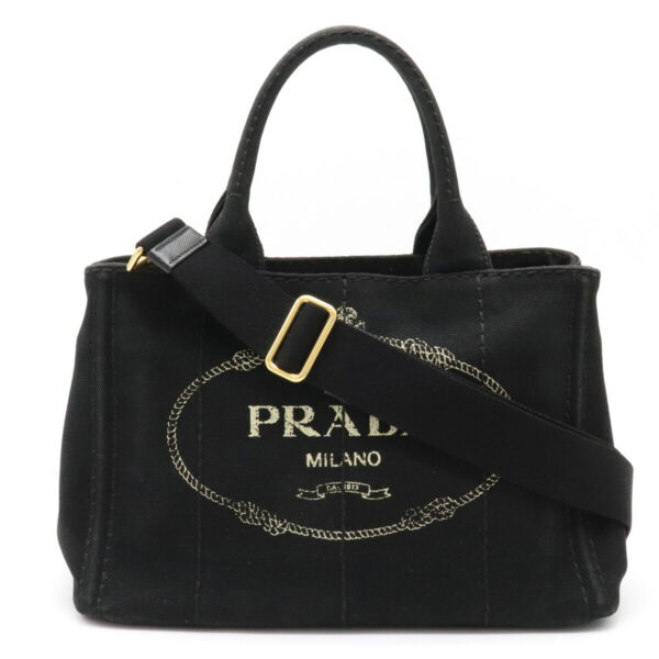 12101705 Prada Canapa 2WAY Canvas Tote Bag Nero Black