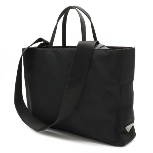 12101878 1 Prada 2WAY Nylon Leather Tote Bag Nero Black