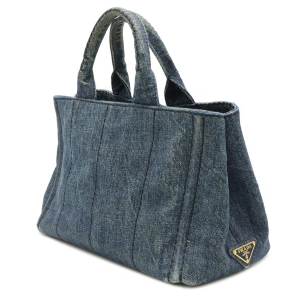 12110116 1 Prada Canapa Denim Tote Bag Avio Blue