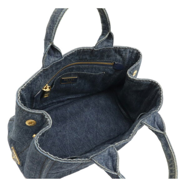 12110116 4 Prada Canapa Denim Tote Bag Avio Blue