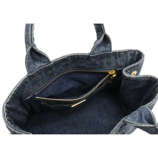 12110116 5 Prada Canapa Denim Tote Bag Avio Blue