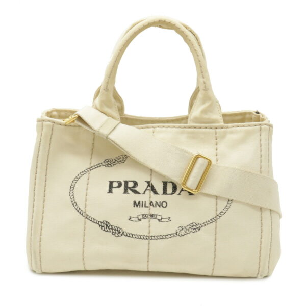 12110147 Prada Canapa 2WAY Tote Bag Ivory