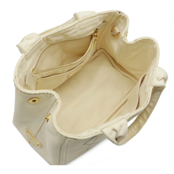 12110147 3 Prada Canapa 2WAY Tote Bag Ivory