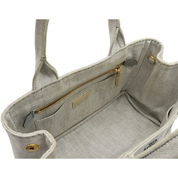 12110198 4 Prada Canapa 2WAY Denim Tote Bag Bianco Light Gray