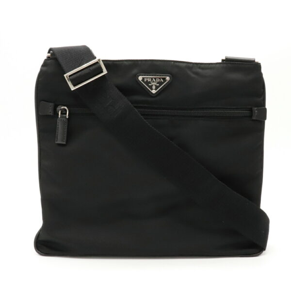 12110280 Prada Crossbody Nylon Leather Bag Nero Black