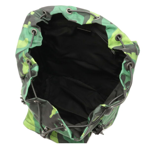 12110304 4 Prada Camouflage Nylon Rucksack Green Multicolor