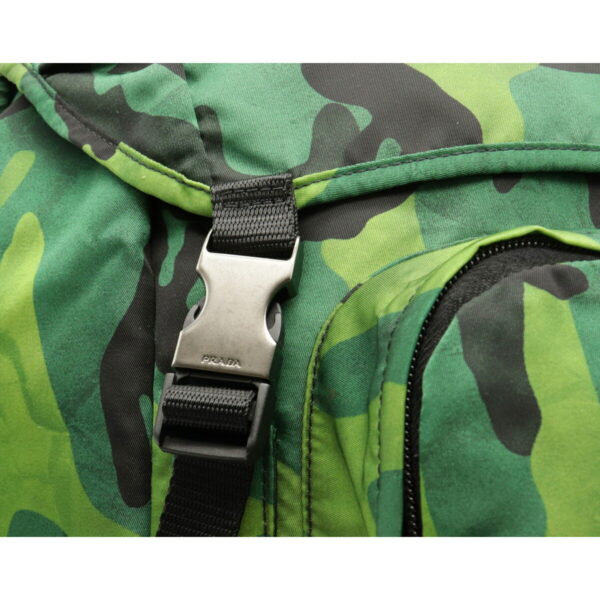 12110304 6 Prada Camouflage Nylon Rucksack Green Multicolor